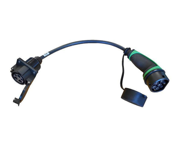 Type 1 til type 2 overgang/adapter - 32A/1-fas  - Elbilgrossisten
